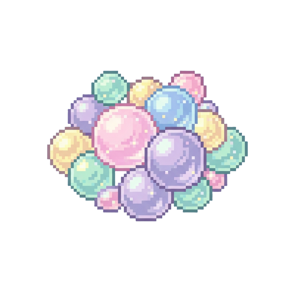 A Cloud of Pastel-colored Sparkling Dream Bubbles