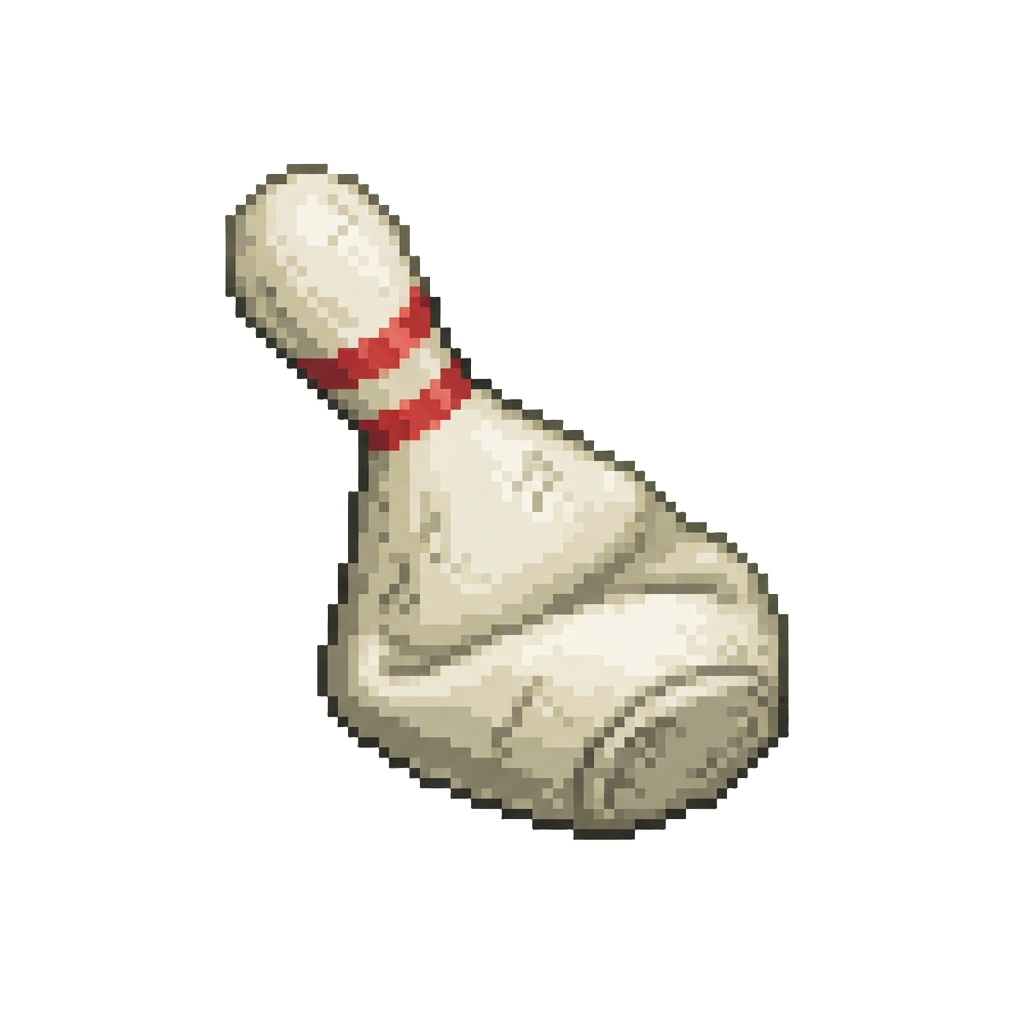 A Squished Rubber Bowling Pin Shape