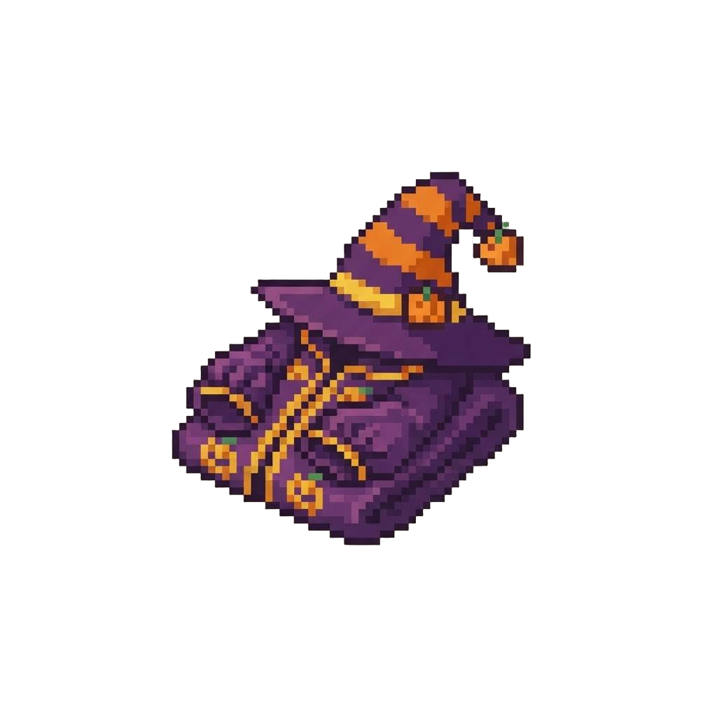 Charming Mischievous Pumpkin Witch Robe with Pointed Striped Hat