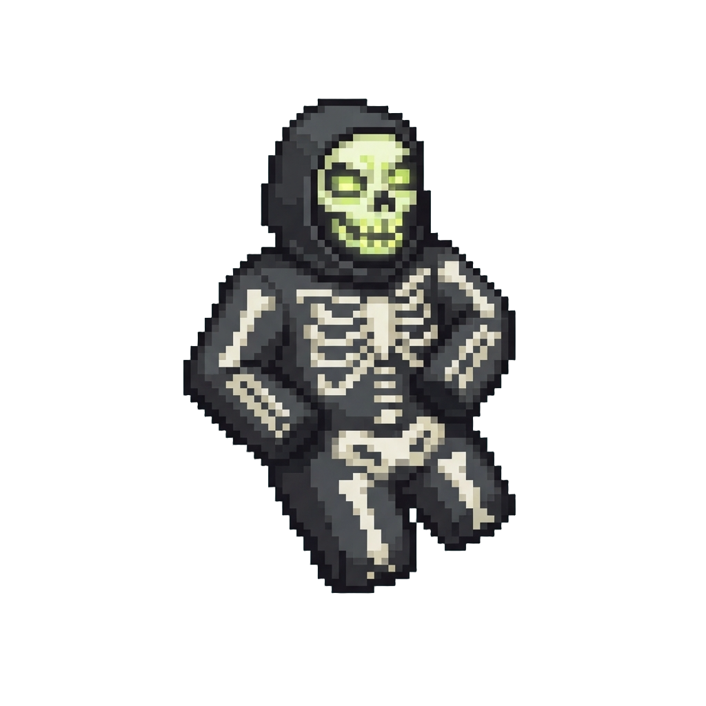 Cheeky Skeleton Bodysuit with Glowing Bone Face Paint