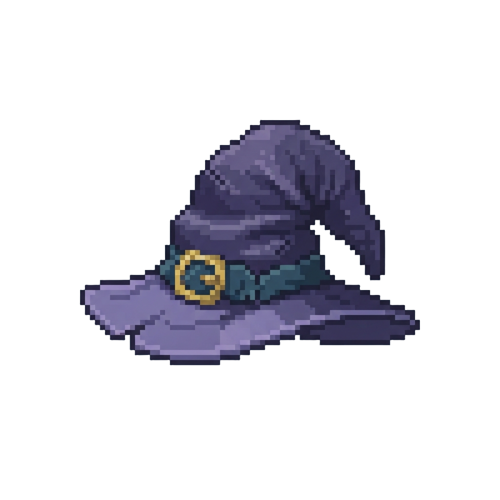 Clumsy Oversized Witch Hat Flopping Completely Over the Eyes