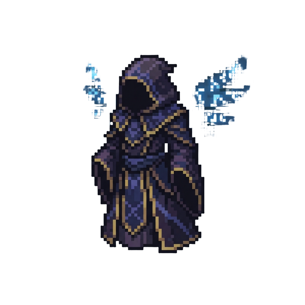 Spectral Shadow Archmage Robes with Floating Glowing Rune Wings
