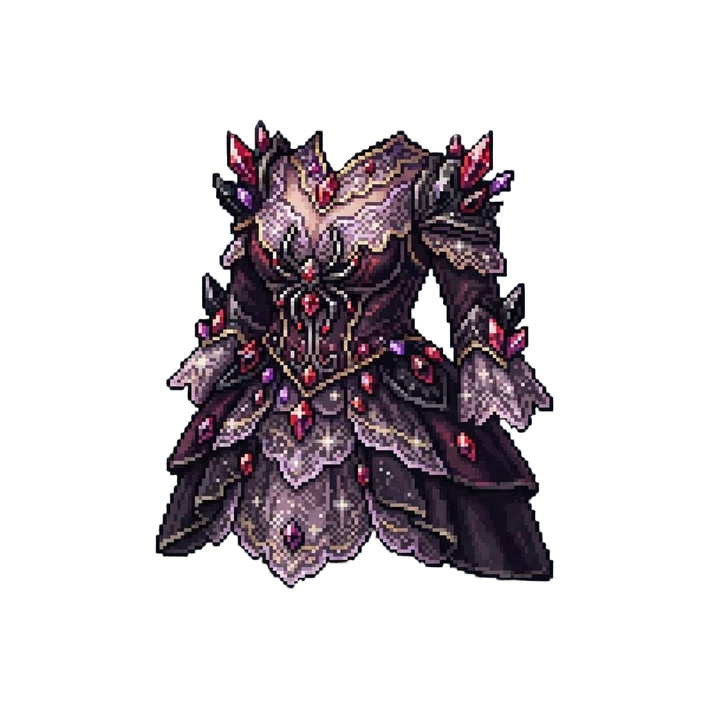 Crystal-encrusted Demonic Spider Monarch Outfit with Glittering Lace
