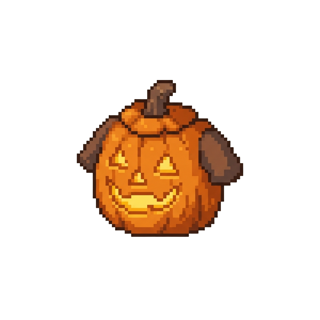 A Plump Carved Jack-o'-lantern Pumpkin Tunic with a Stem Cap