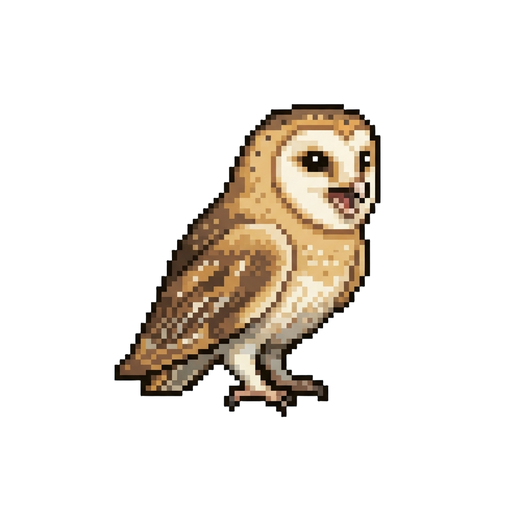 A Sudden Harmless Hooting Barn Owl