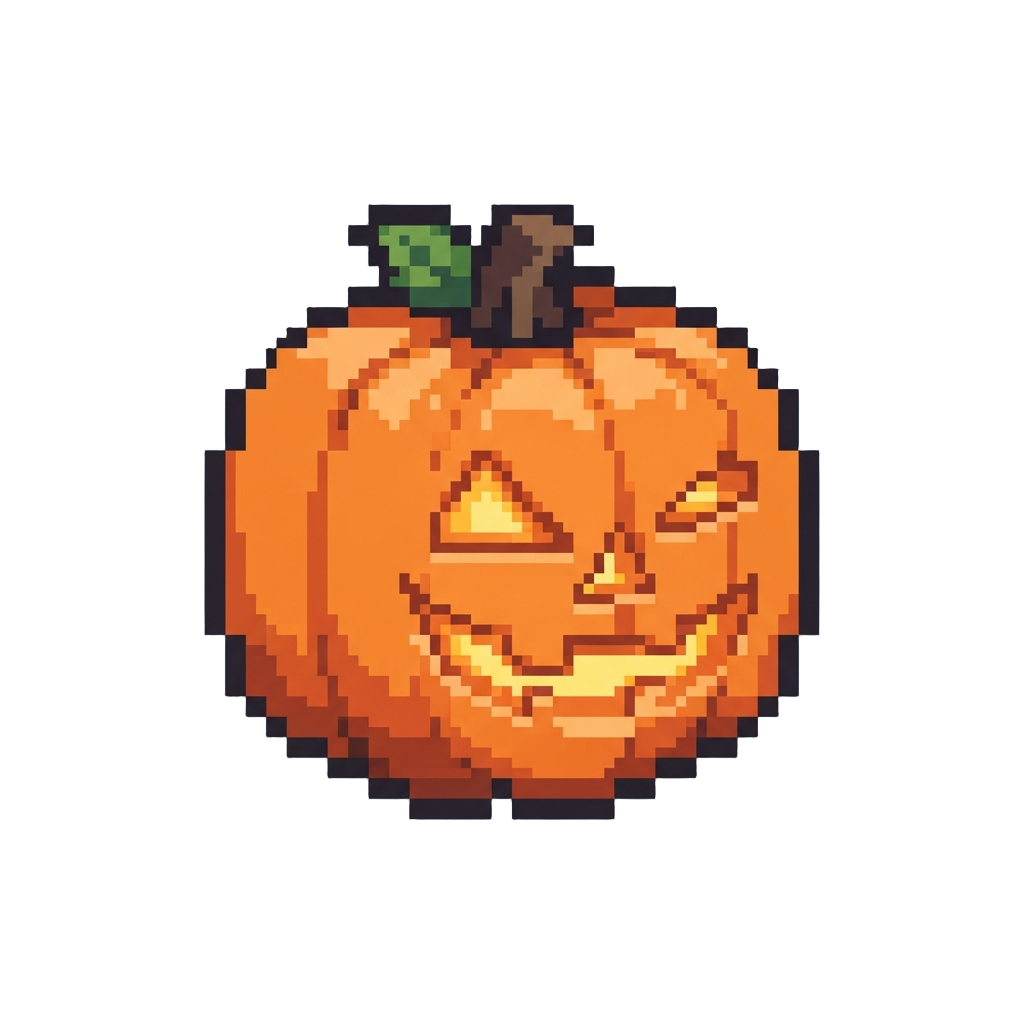 A Flickering Carved Pumpkin Head
