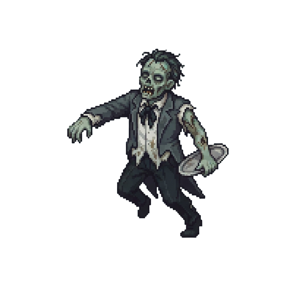 A Shambling Zombie Butler Toy