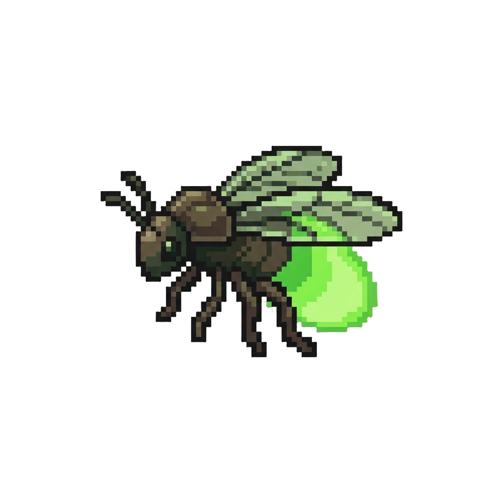 A Harmless Glowing Green Firefly
