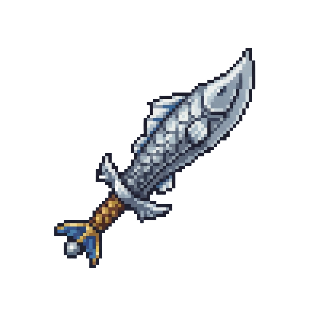 A Shimmering Silver Fish-blade Sword