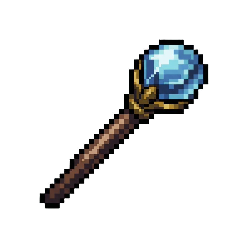 A Polished Crystal Orb Staff