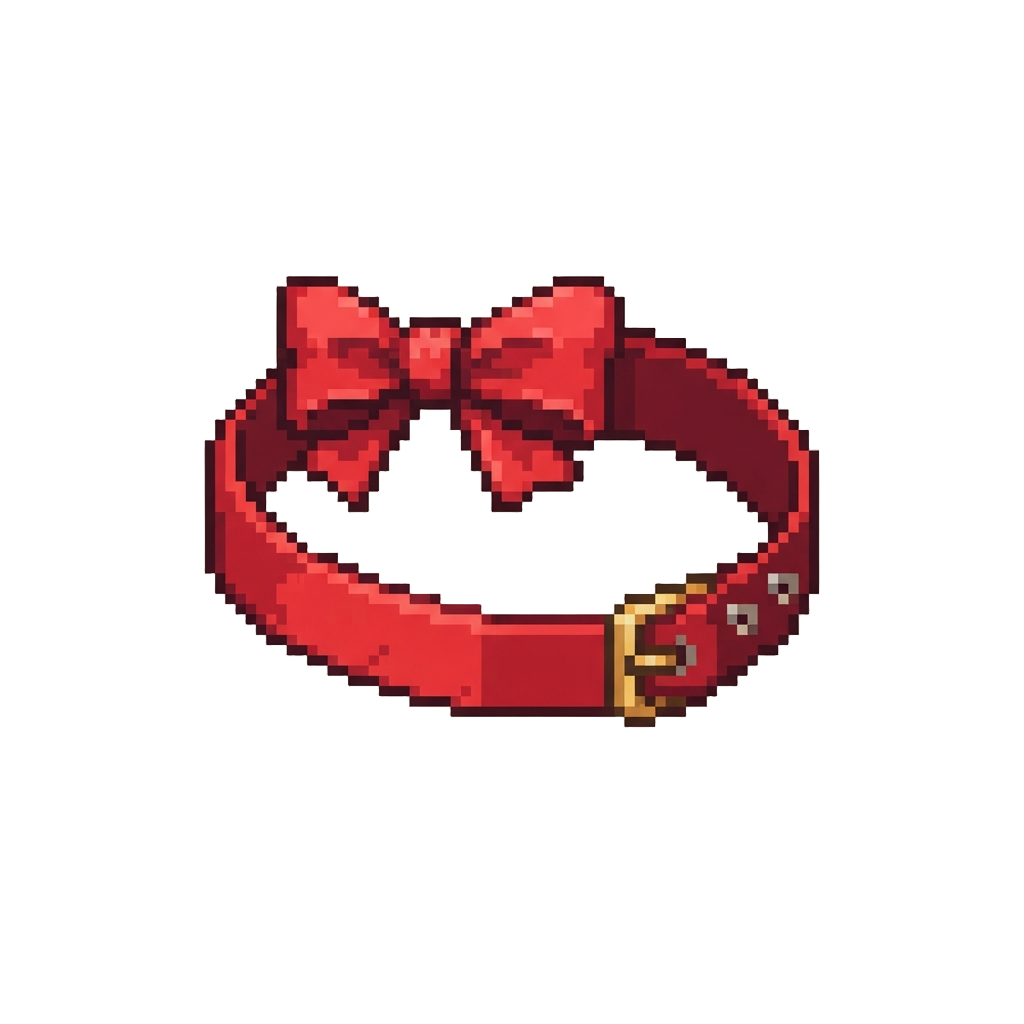 A Bright Red Ribbon Collar