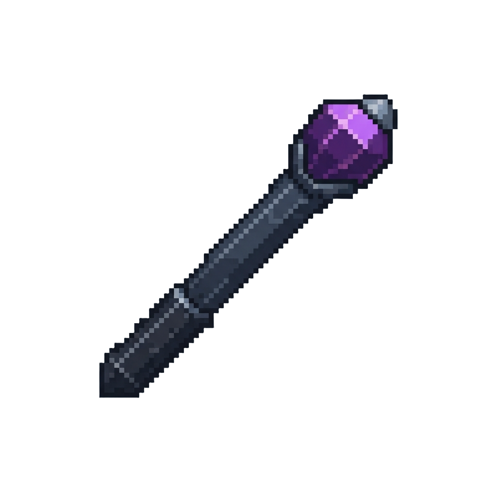 A Obsidian Jewel Rod