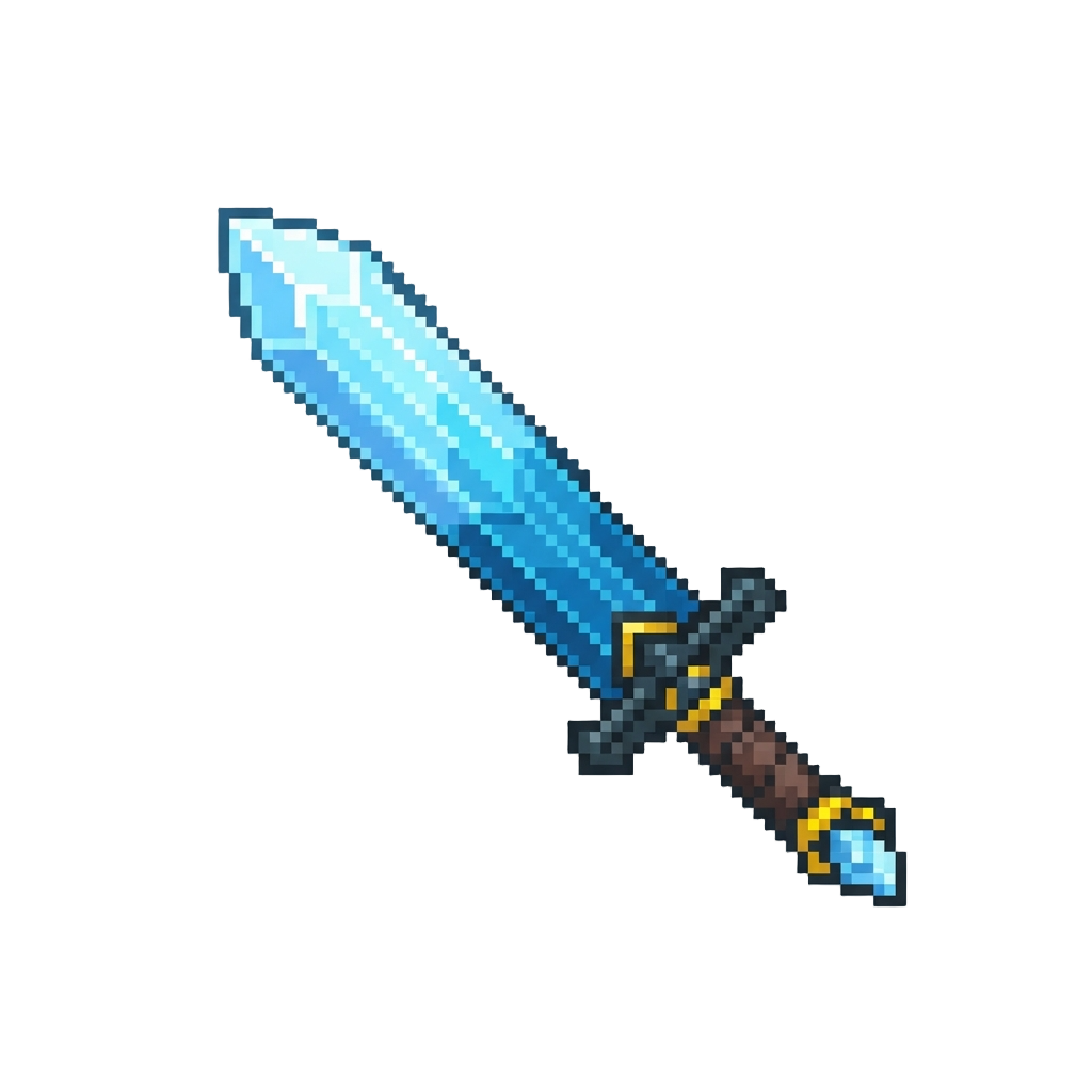 A Glowing Crystal Broadsword