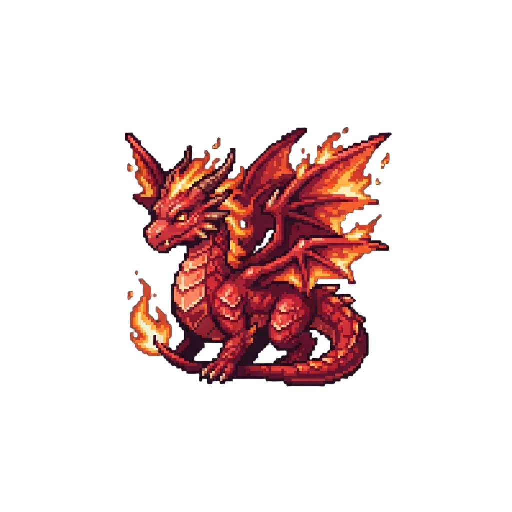 A Six-winged Ruby Flame Dragon