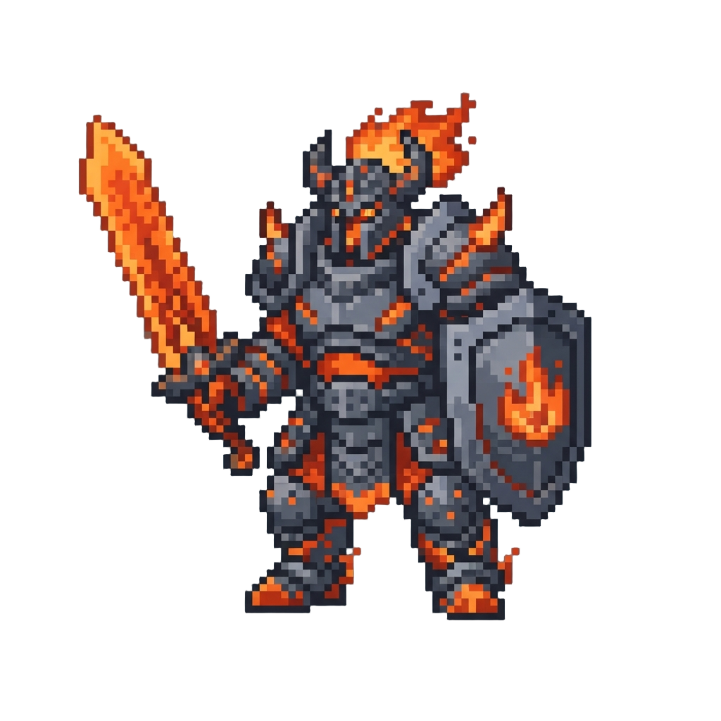 A Fierce Armored Flame Titan
