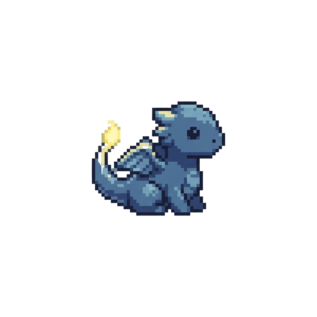 A Tiny Star Hatchling with Glowing Yellow Tail Tip