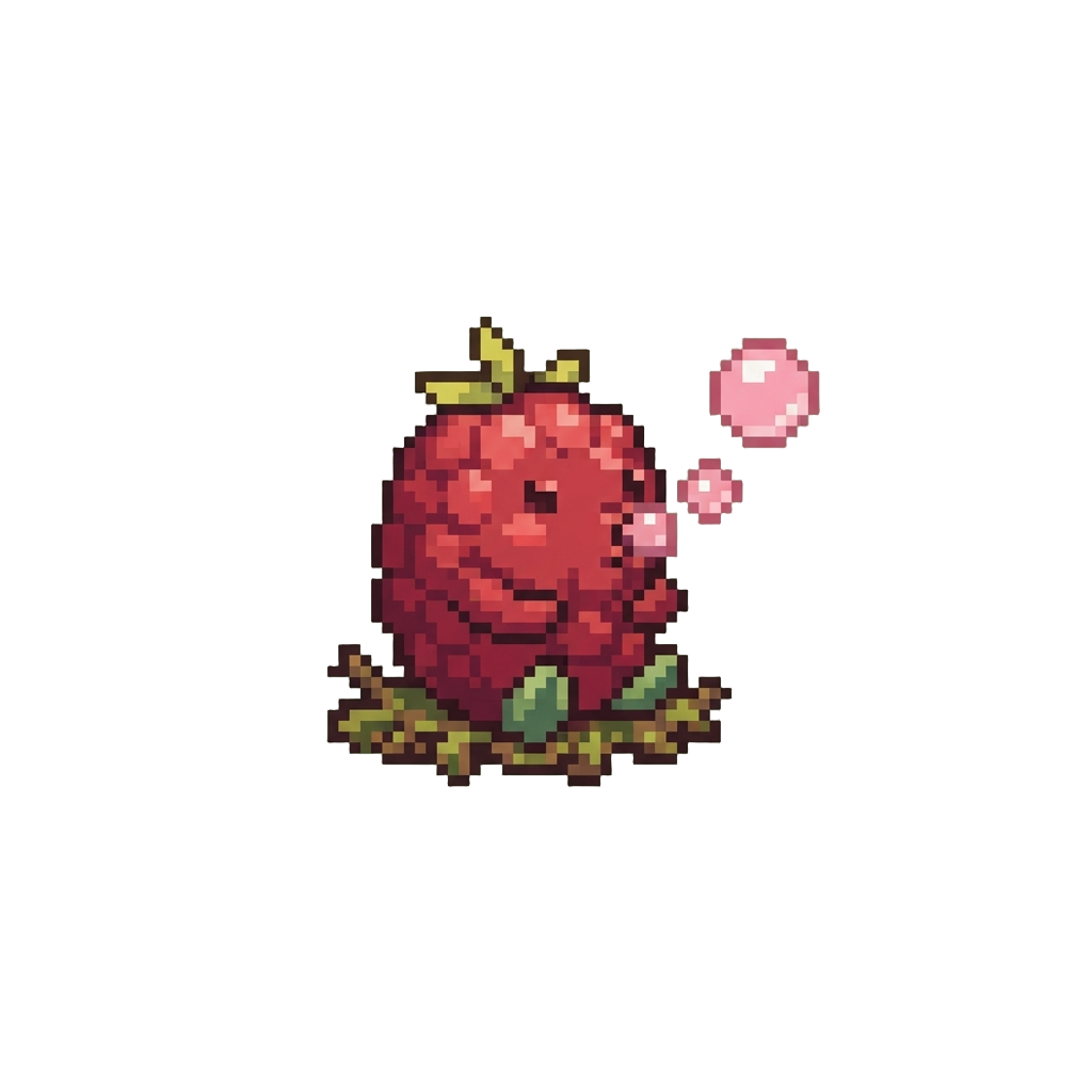 A Sweet Berry Hatchling Hiccuping Small Pink Bubbles