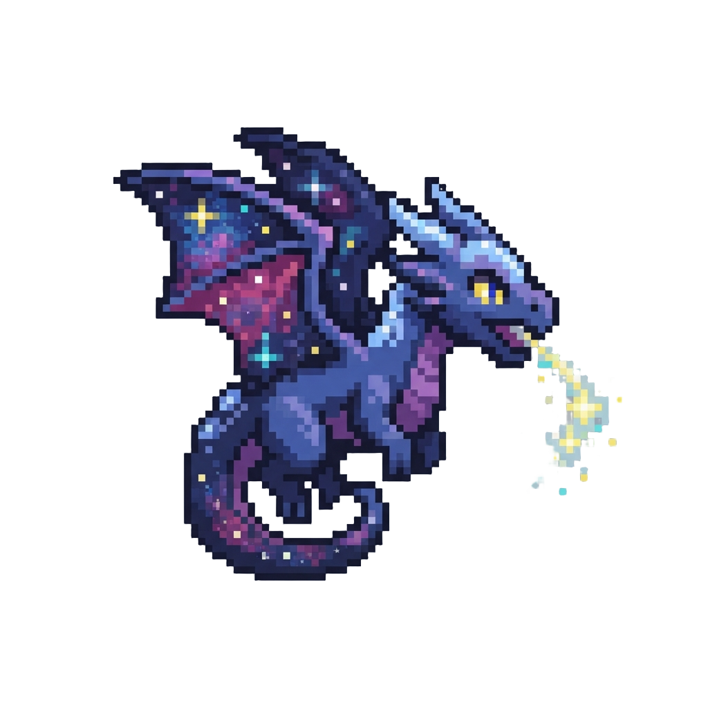 A Radiant Cosmic Star Dragon with Shimmering Galaxy Wings and Stardust Breath