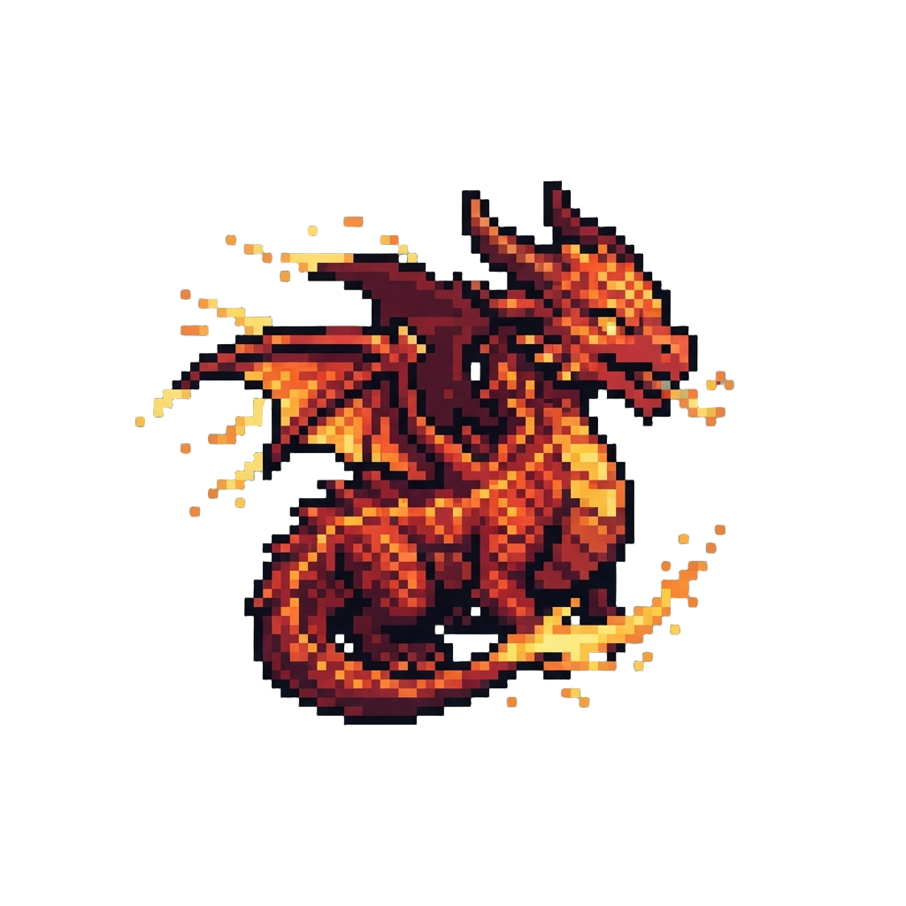 A Fiery Volcano Dragon with Crimson Lava Scales and Ember Trails