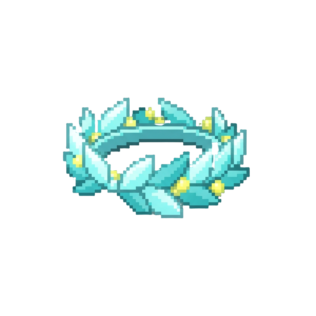 A Luminous Spectral Laurel Crown Hovering in Mid-air