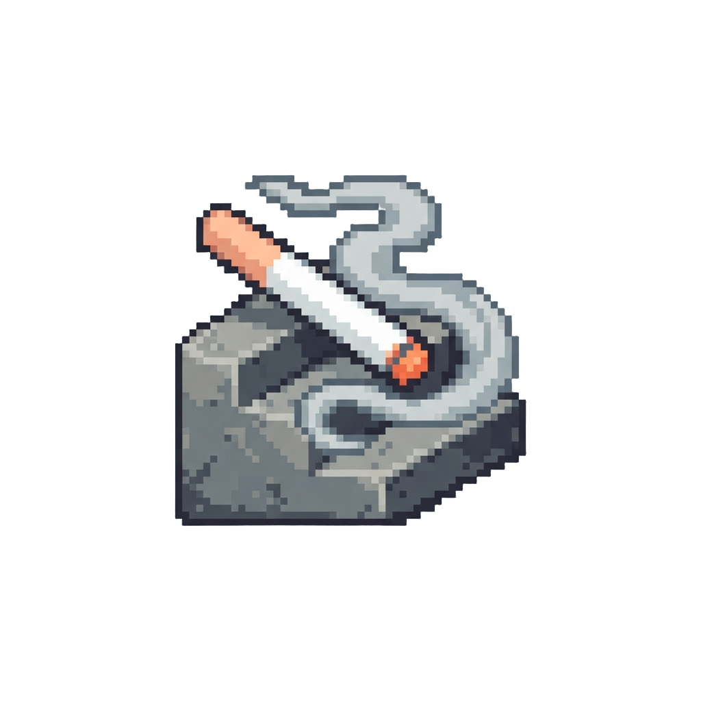 A Slow-motion Cigarette Puff and Slide Down the Concrete Steps