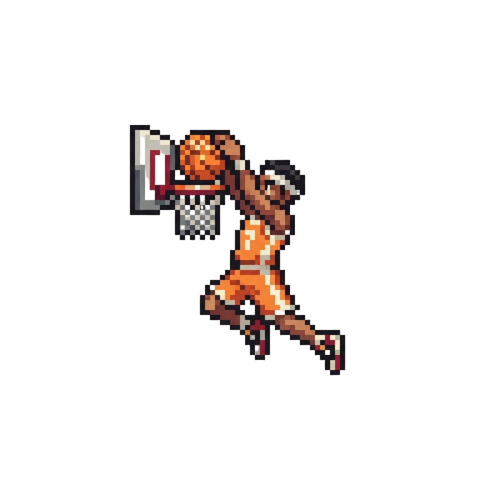 A Spectacular Basketball Dunk Pose Mid-dance