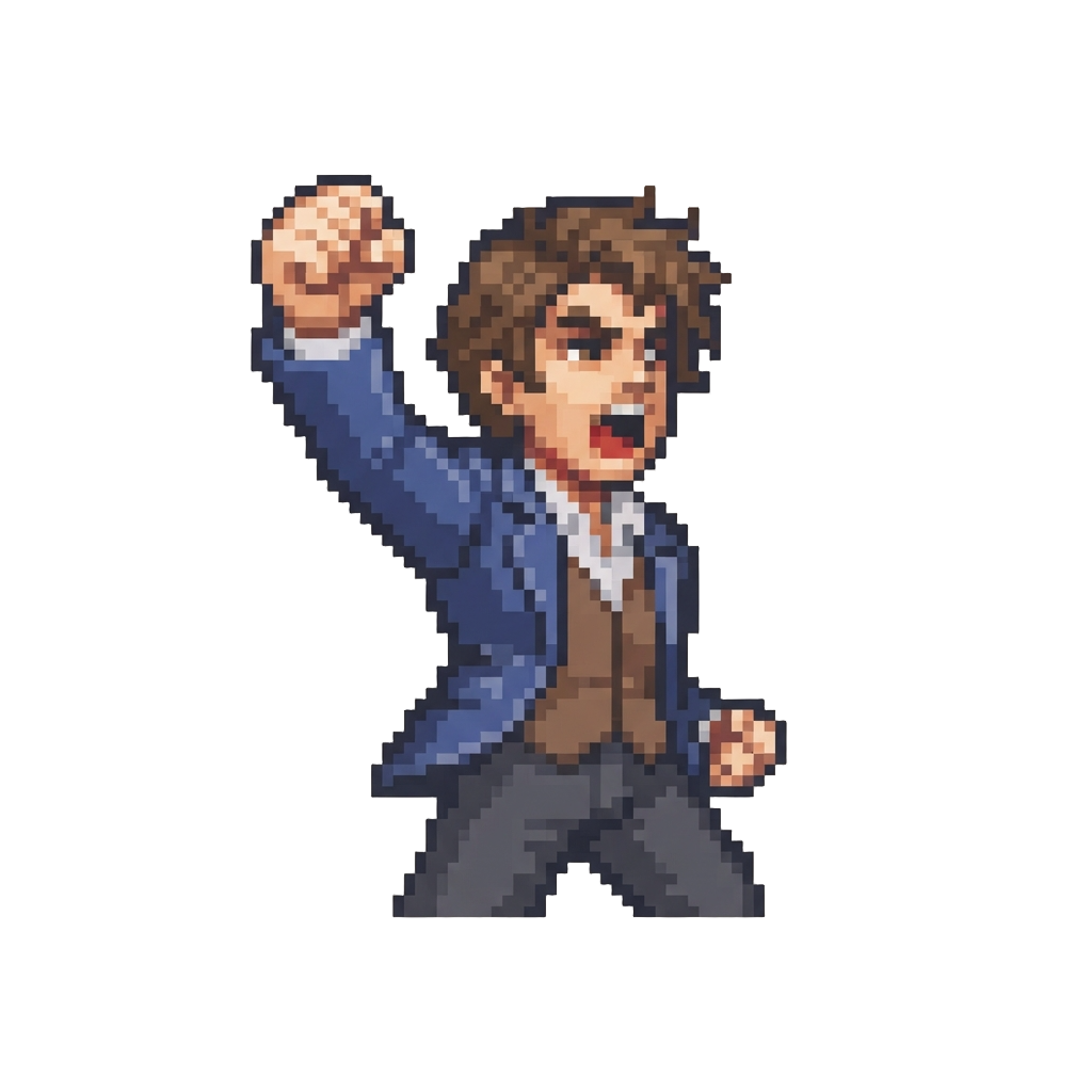 A Passionate Solo Vocal Pose with Raised Fist