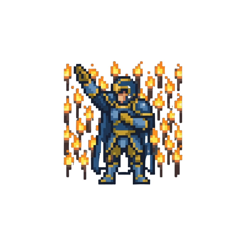 A Sweeping Two-arm Salute to a Sea of Glowing Torches