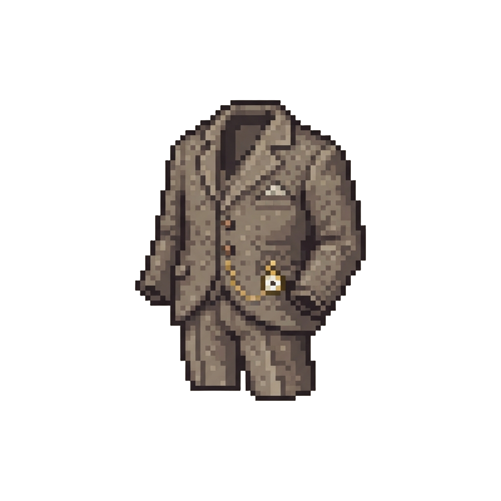 A Charming Dapper Tweed Suit with a Pocket Watch