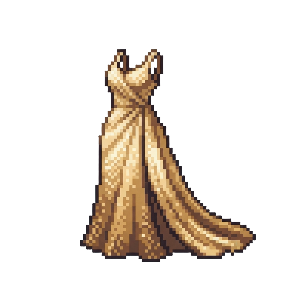 A Sparkling Champagne Gold Sequin Evening Gown with a Dramatic Train
