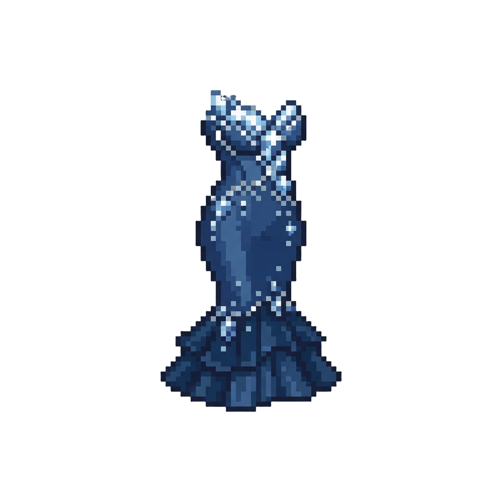 A Dazzling Midnight-blue Crystal-embellished Mermaid Gown