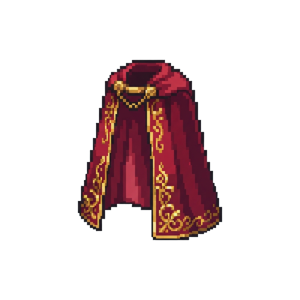 A Regal Velvet Royal Cape with Gold Embroidery