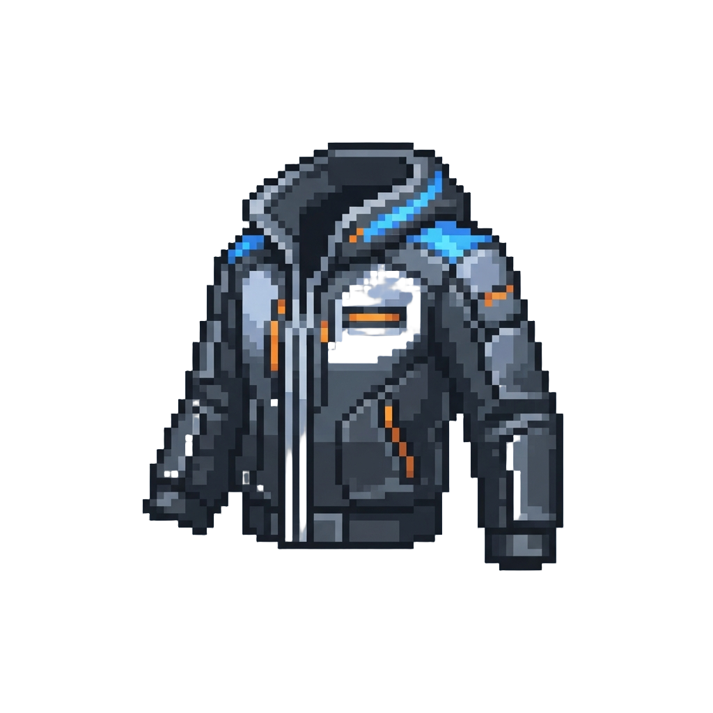 A Sleek Futuristic Metallic Streetwear Jacket