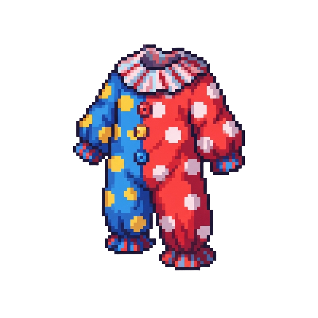 A Mismatching Clown Jumpsuit with Giant Polka Dots