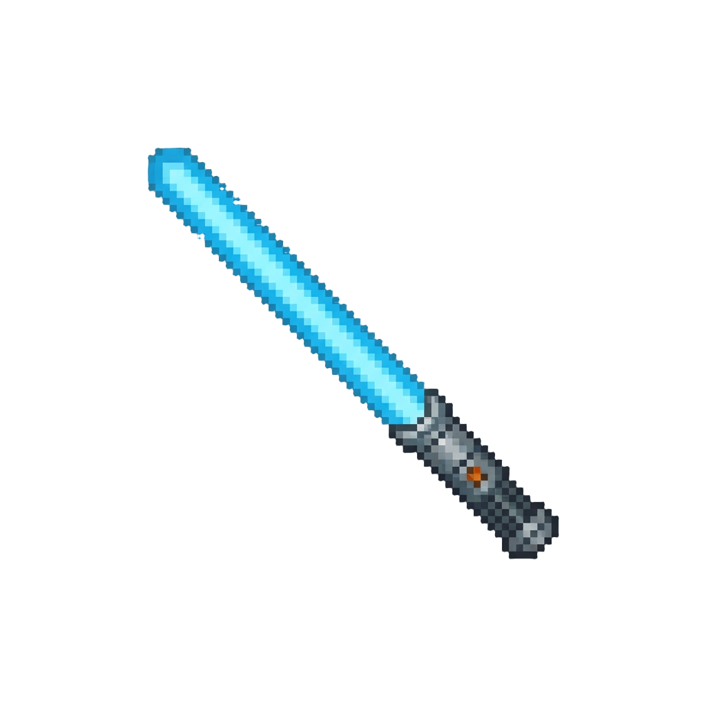 A Glowing Blue Plasma Lightsaber