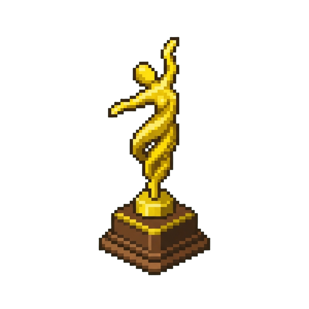A Tall Golden Twist Dance Trophy