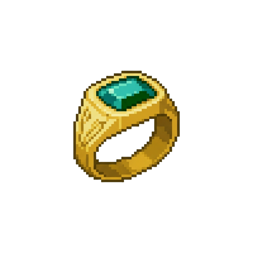 A Golden Signet Ring Glass