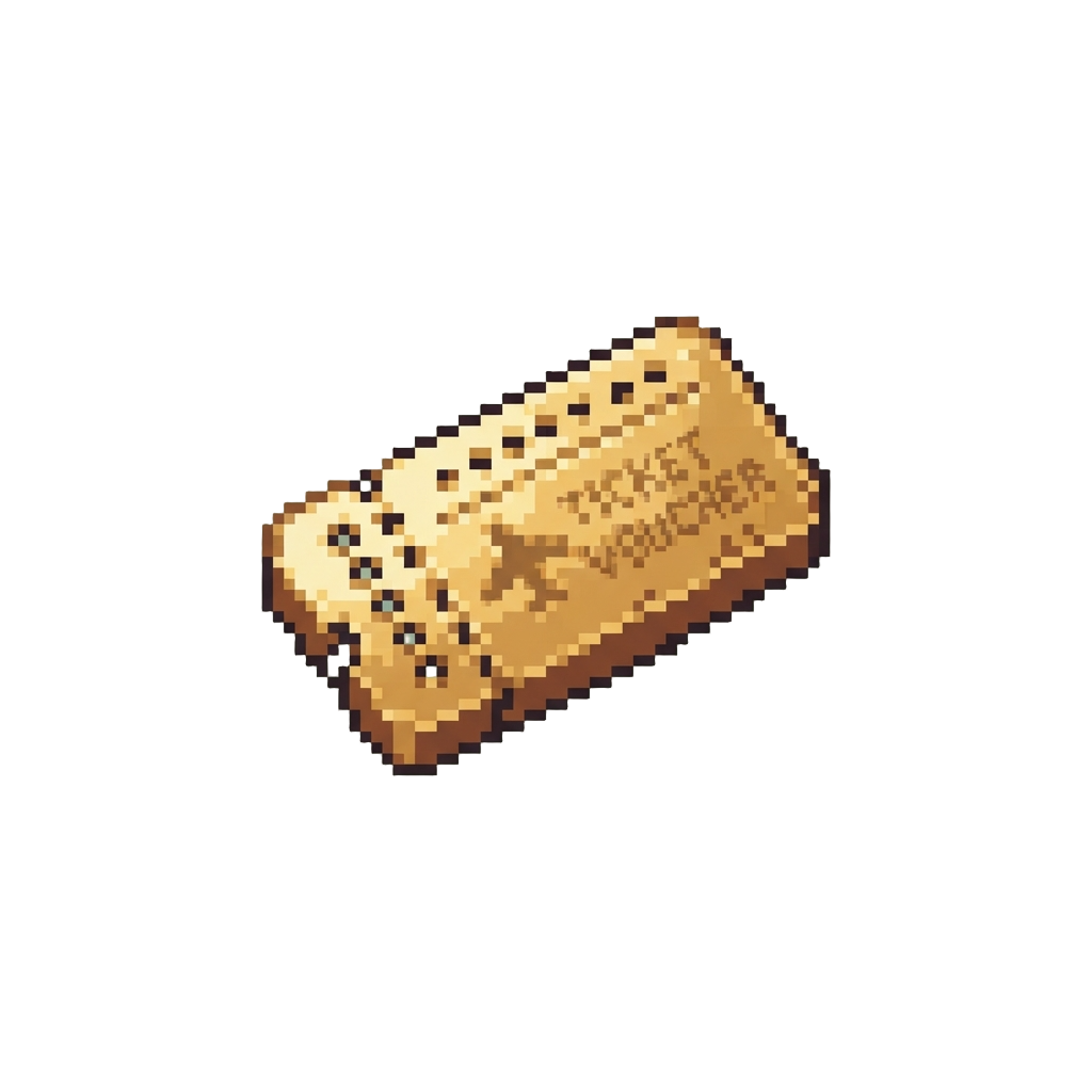 A Brass Airport Ticket Voucher
