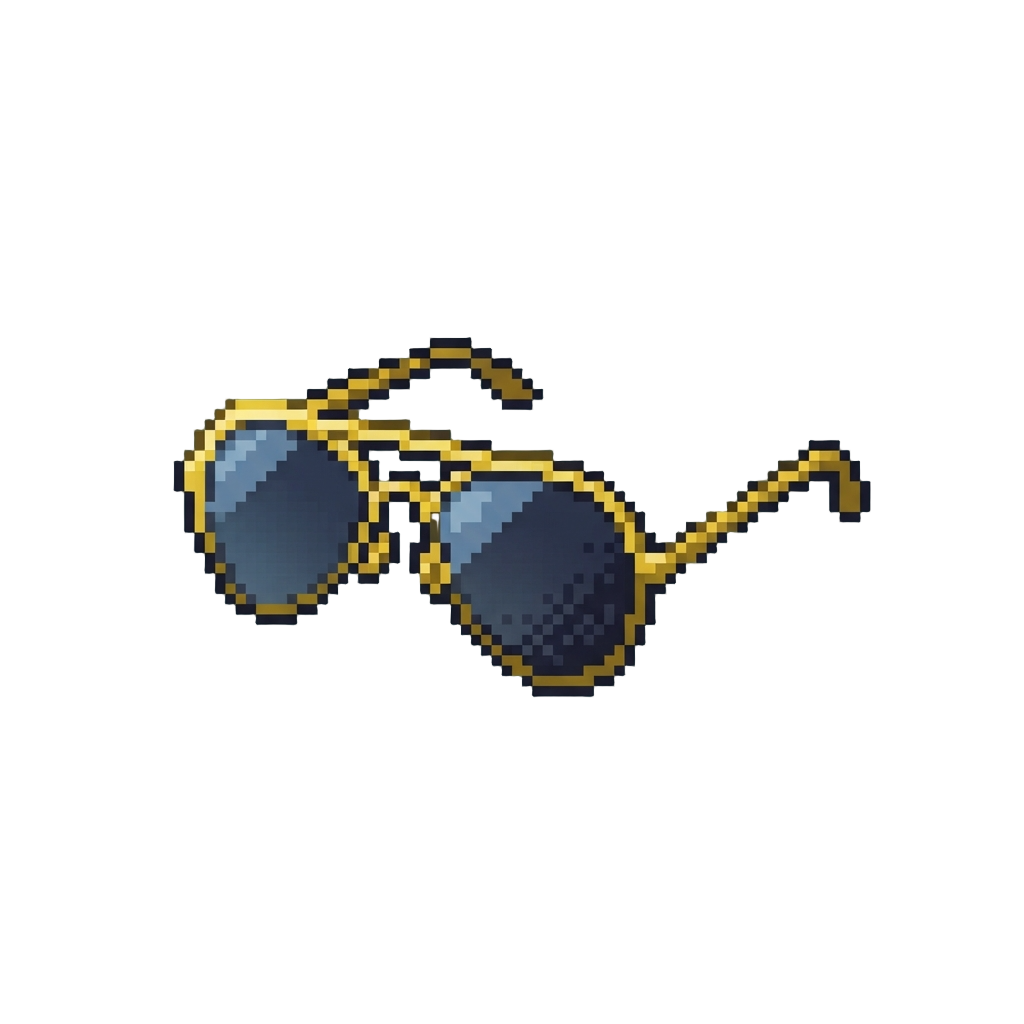 A Pair of Gold-framed Aviator Sunglasses