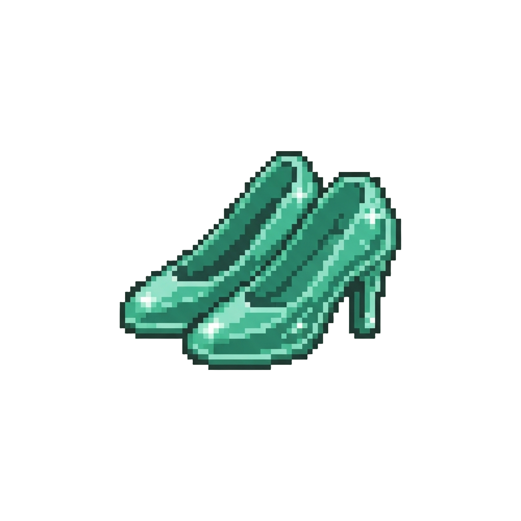 Sparkling Emerald Glass Shoes