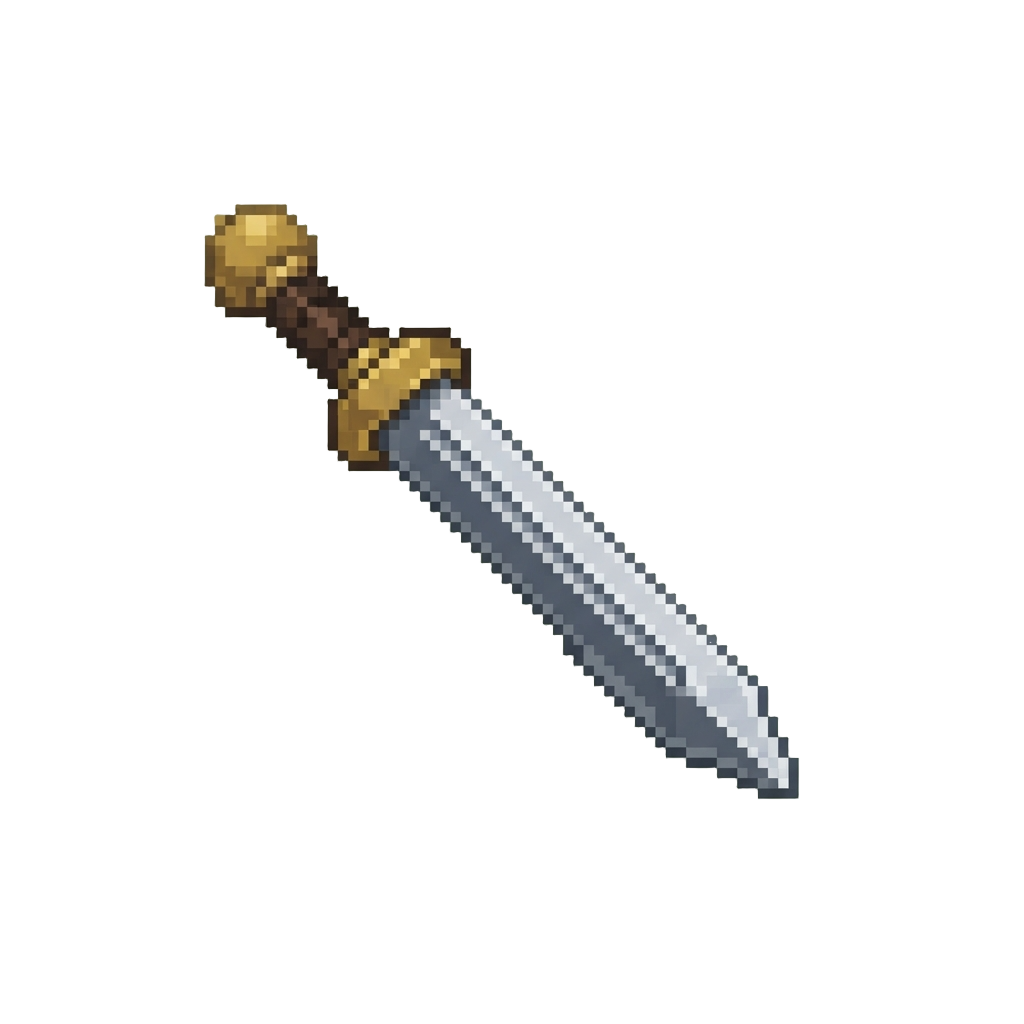 A Gleaming Silver Gladius Short Sword