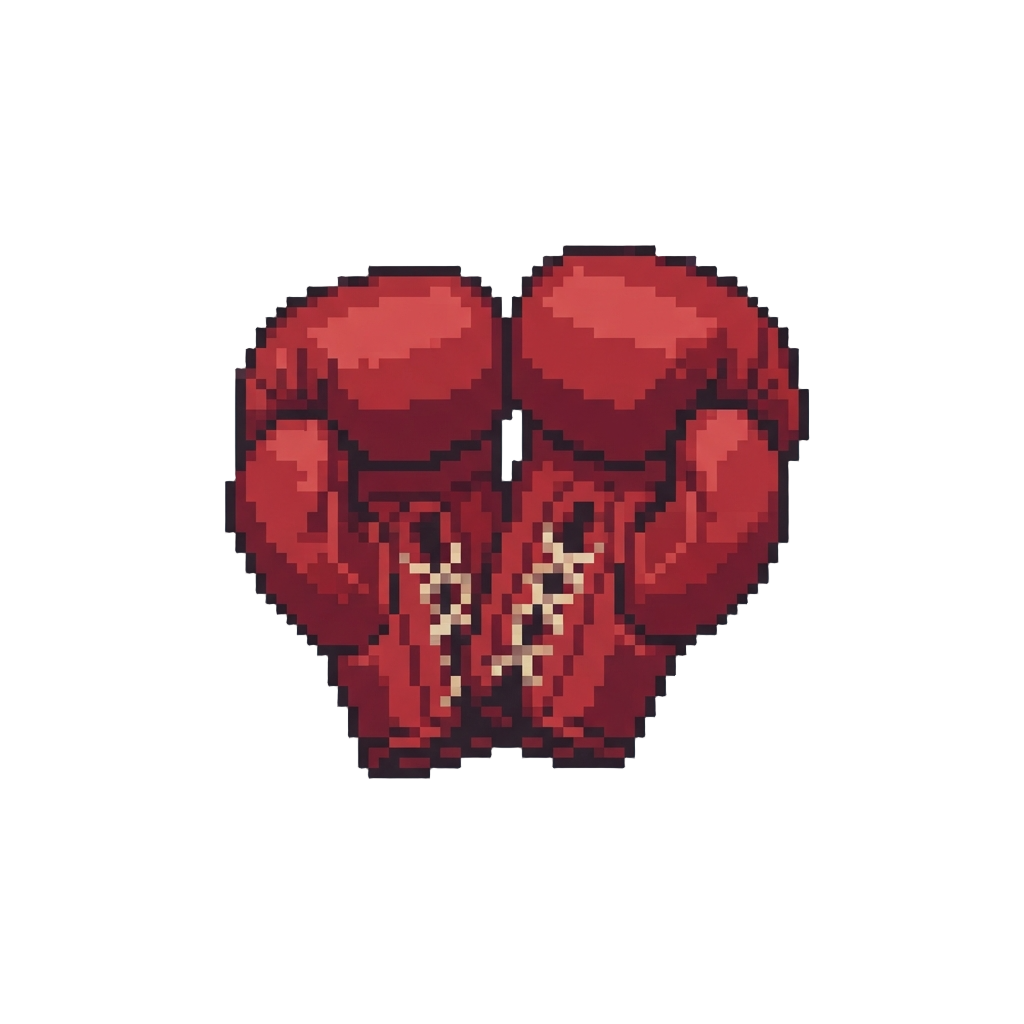 A Pair of Crimson Leather Boxing Gloves