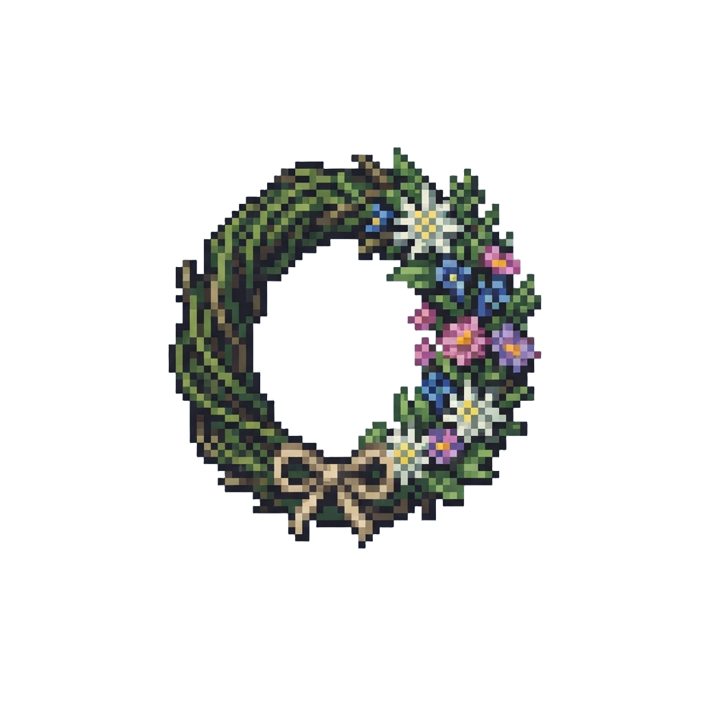A Decorated Alpine Flower Wreath