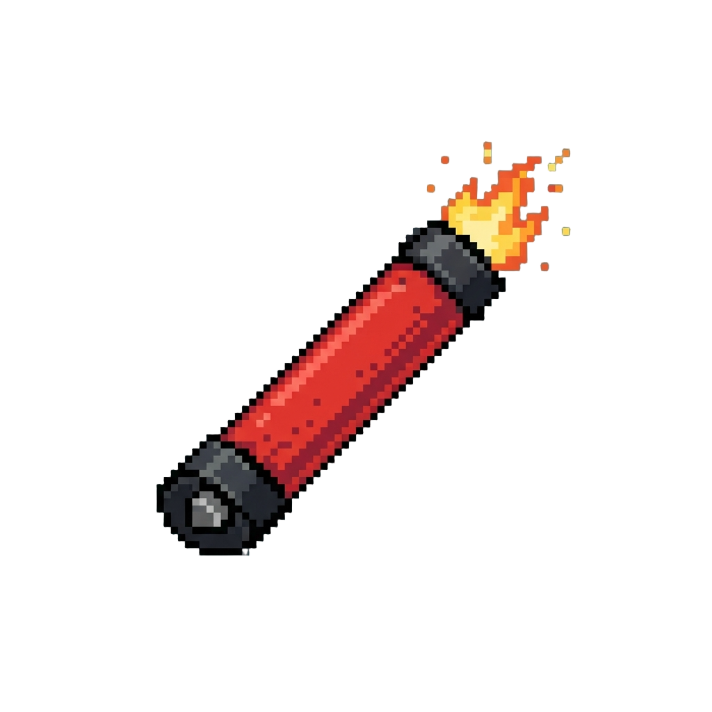 A Sputtering Red Emergency Road Flare