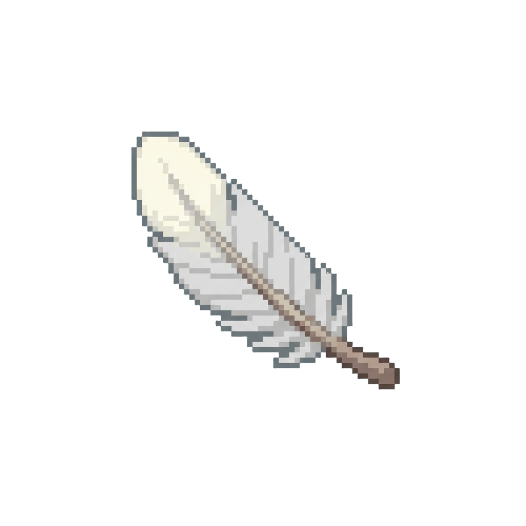 A Floating White Feather Prop