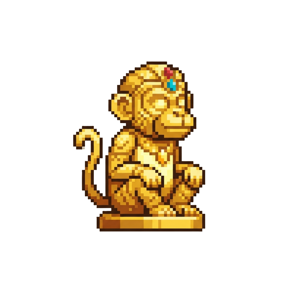 A Glowing Golden Monkey Idol