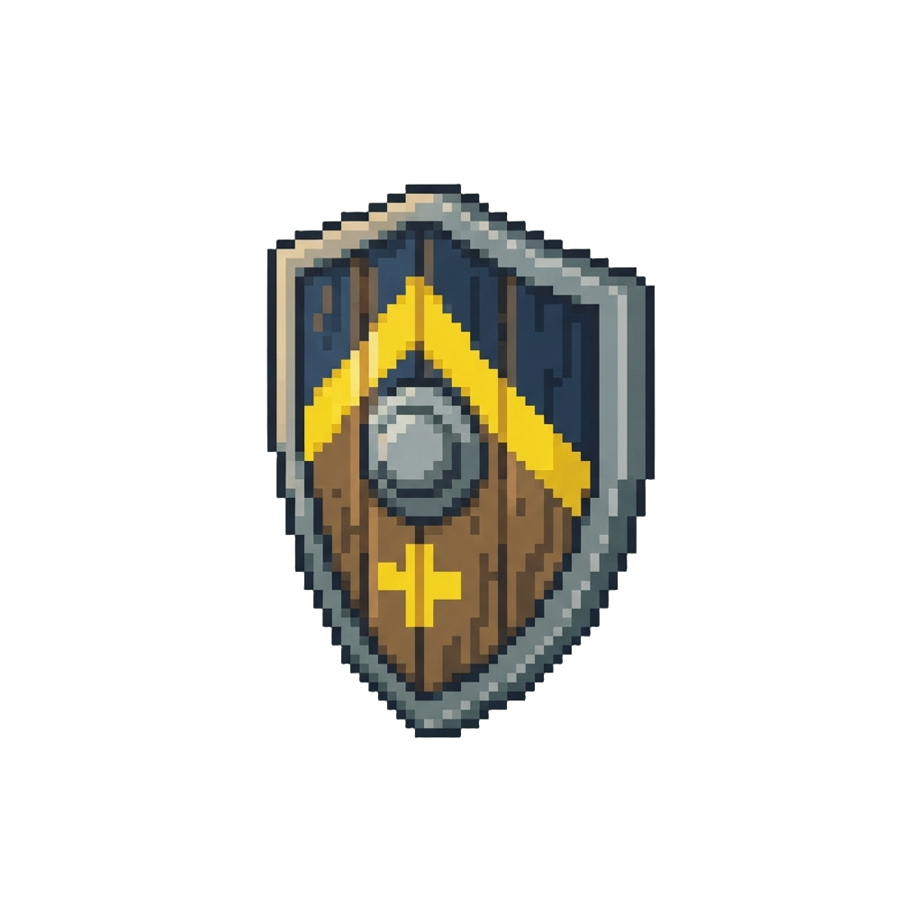 A Painted Wooden Battle Shield