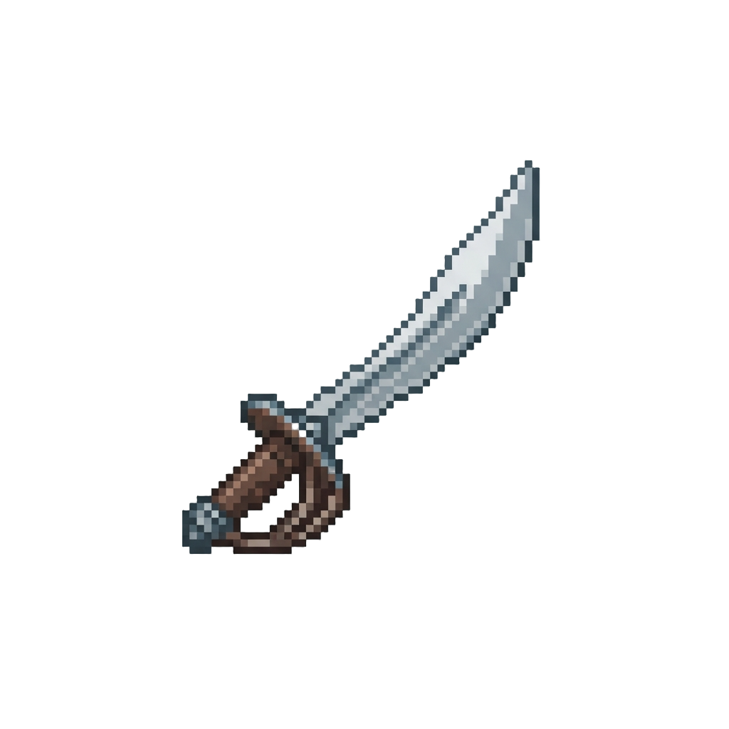 A Steel Curved Pirate Cutlass Sword
