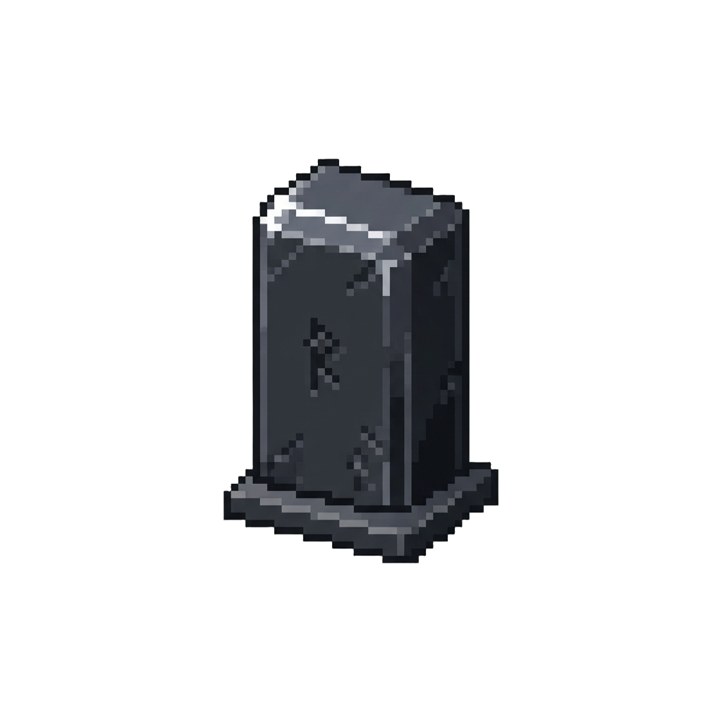 A Sleek Black Stone Monolith Miniature