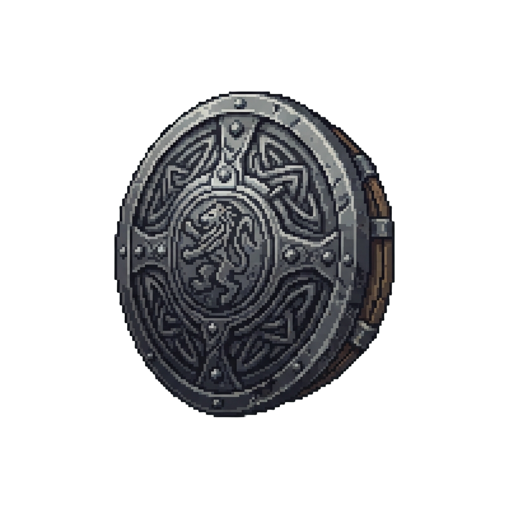 A Heavy Engraved Iron Shield